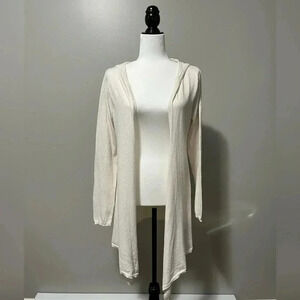 bobi long sleeve hooded cotton cardigan